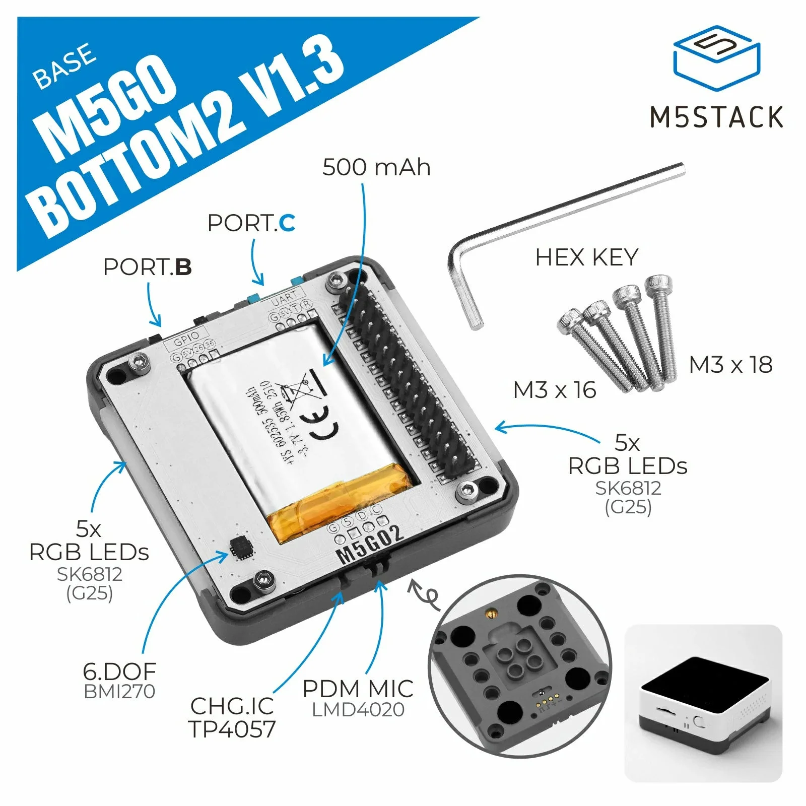 قاعدة M5Stack M5GO Bottom2 v1. - مراجعة M5Stack Core2 وسعره